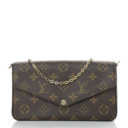 Louis Vuitton Monogram Pochette Felicie Chain Wallet Fuchsia 3 of 13