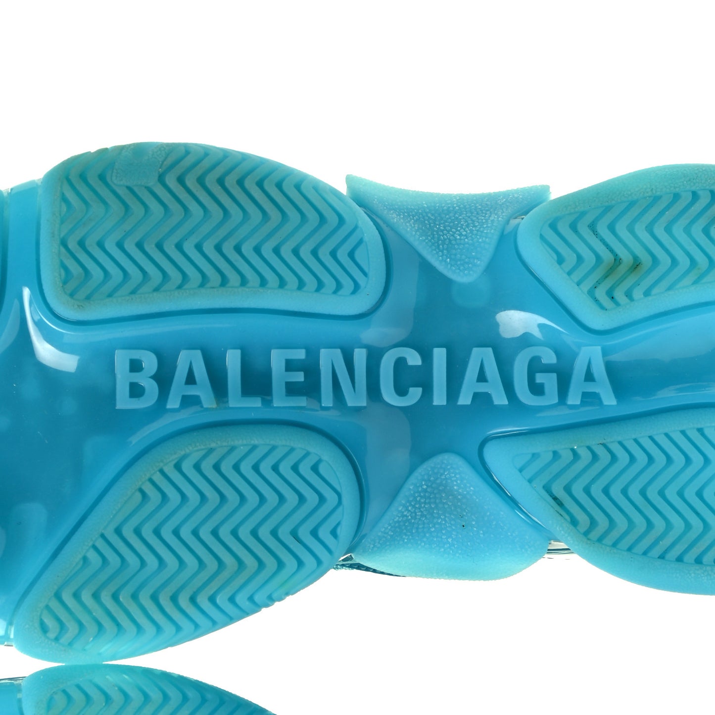 Fabric Mesh Clear Sole Womens Triple S Sneakers 41 Turquoise