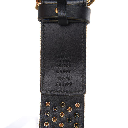 Gucci Calfskin Studded Feline Belt 100 40 Black 6 of 7