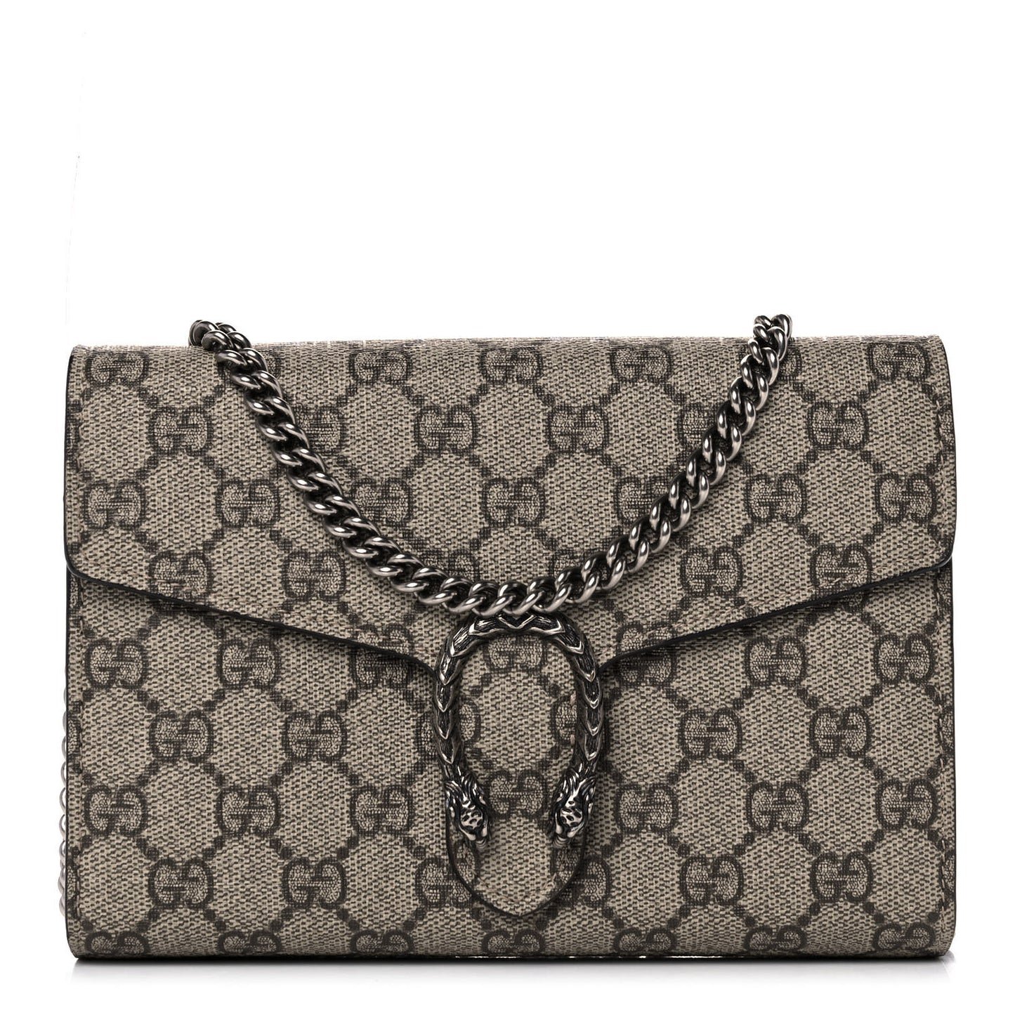 GG Supreme Monogram Mini Dionysus Chain Wallet Beige Taupe