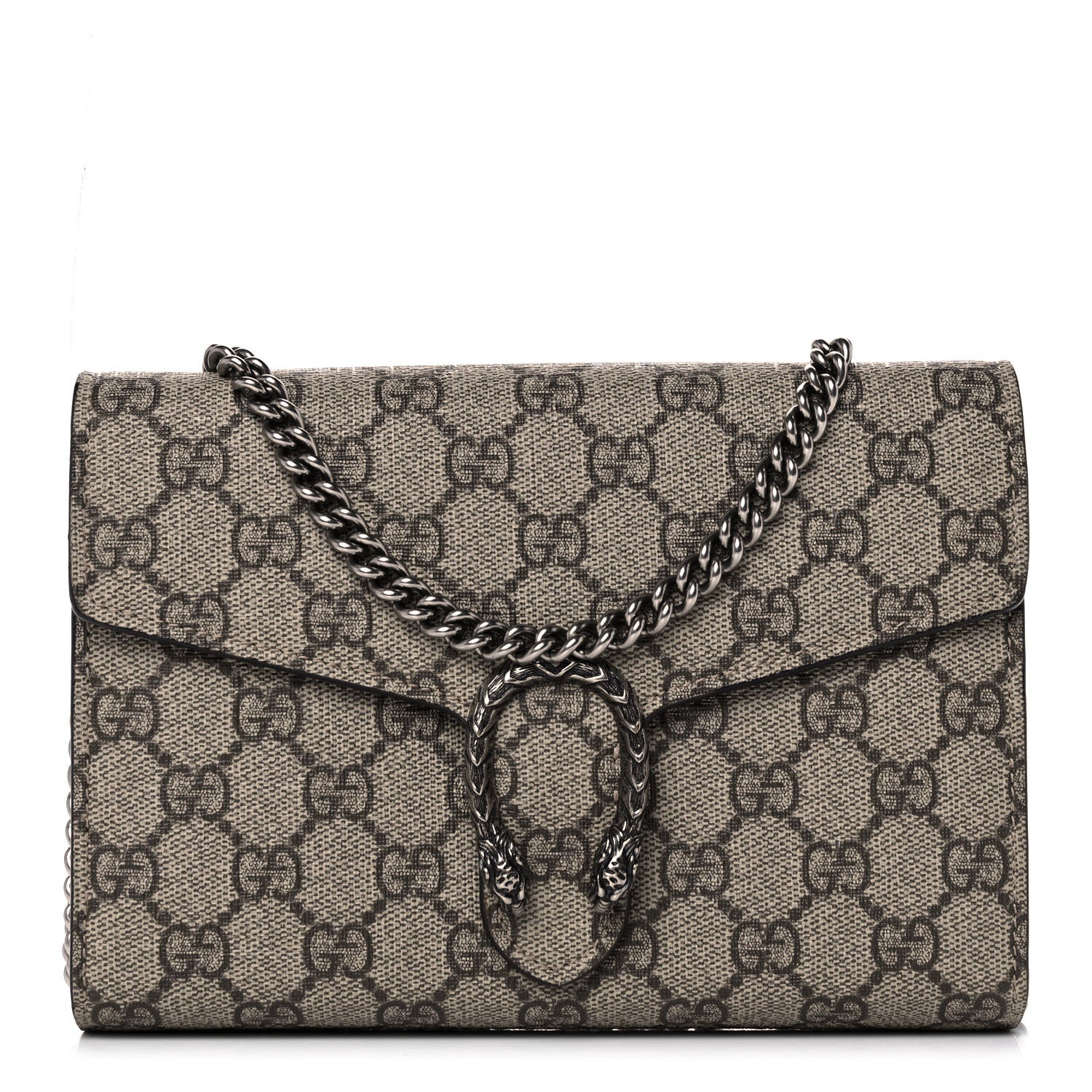Gucci GG Supreme Monogram Mini Dionysus Chain Wallet Beige Taupe 1 of 11