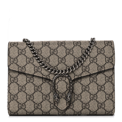 Gucci GG Supreme Monogram Mini Dionysus Chain Wallet Beige Taupe 1 of 11