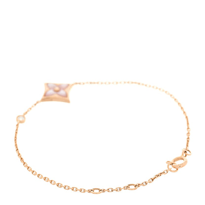 Louis Vuitton 18K Pink Gold Diamond Pink Mother of Pearl Color Blossom BB Star Bracelet 2 of 4