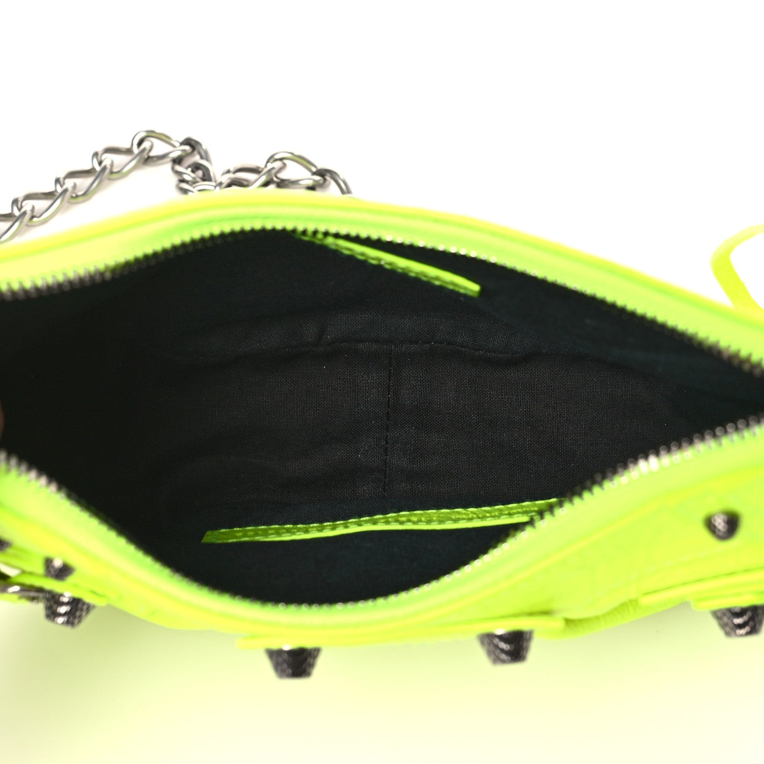 Balenciaga Agneau Arena Le Cagole Chain Shoulder Bag XS Fluo Yellow 5 of 9