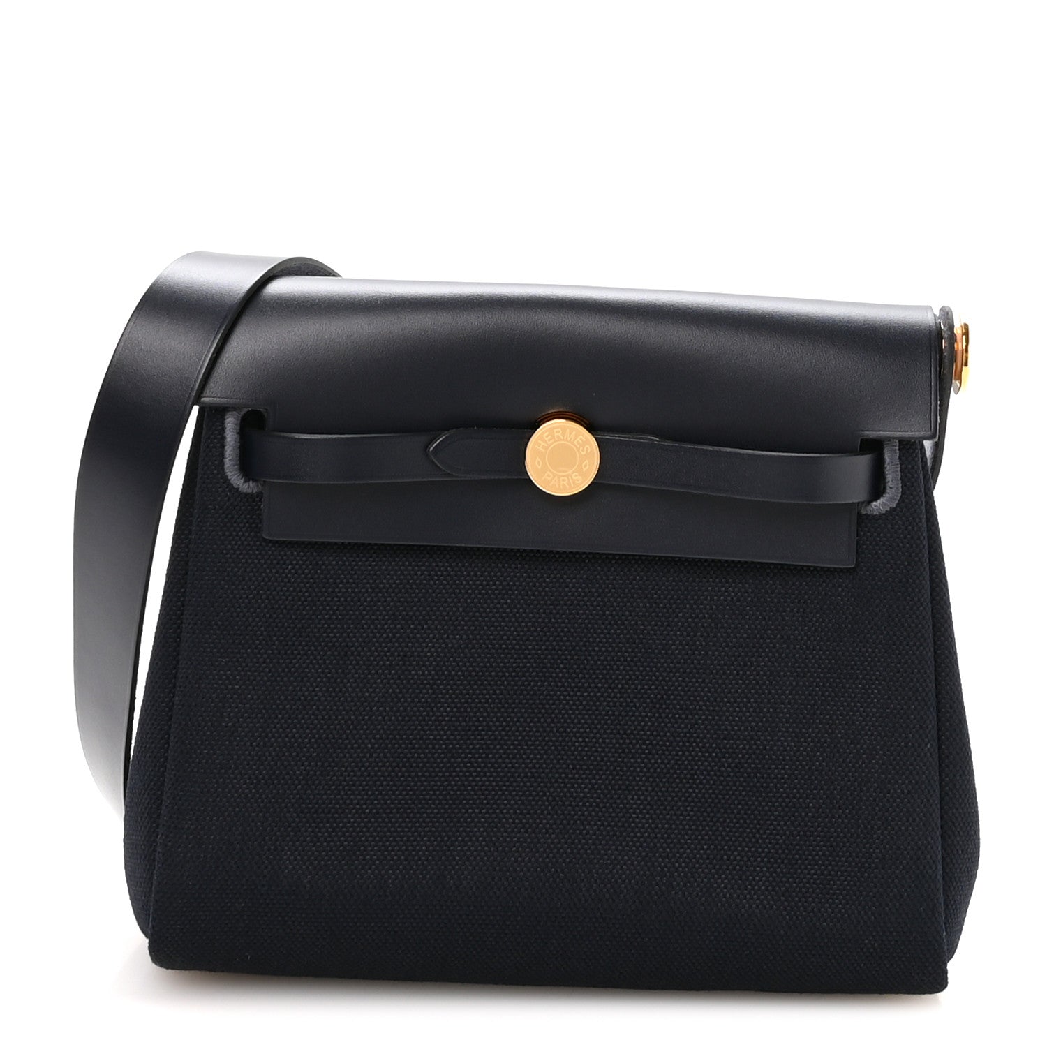 Hermes Military Toile Vache Hunter Herbag Zip Retourne 20 Bleu Indigo 1 of 10