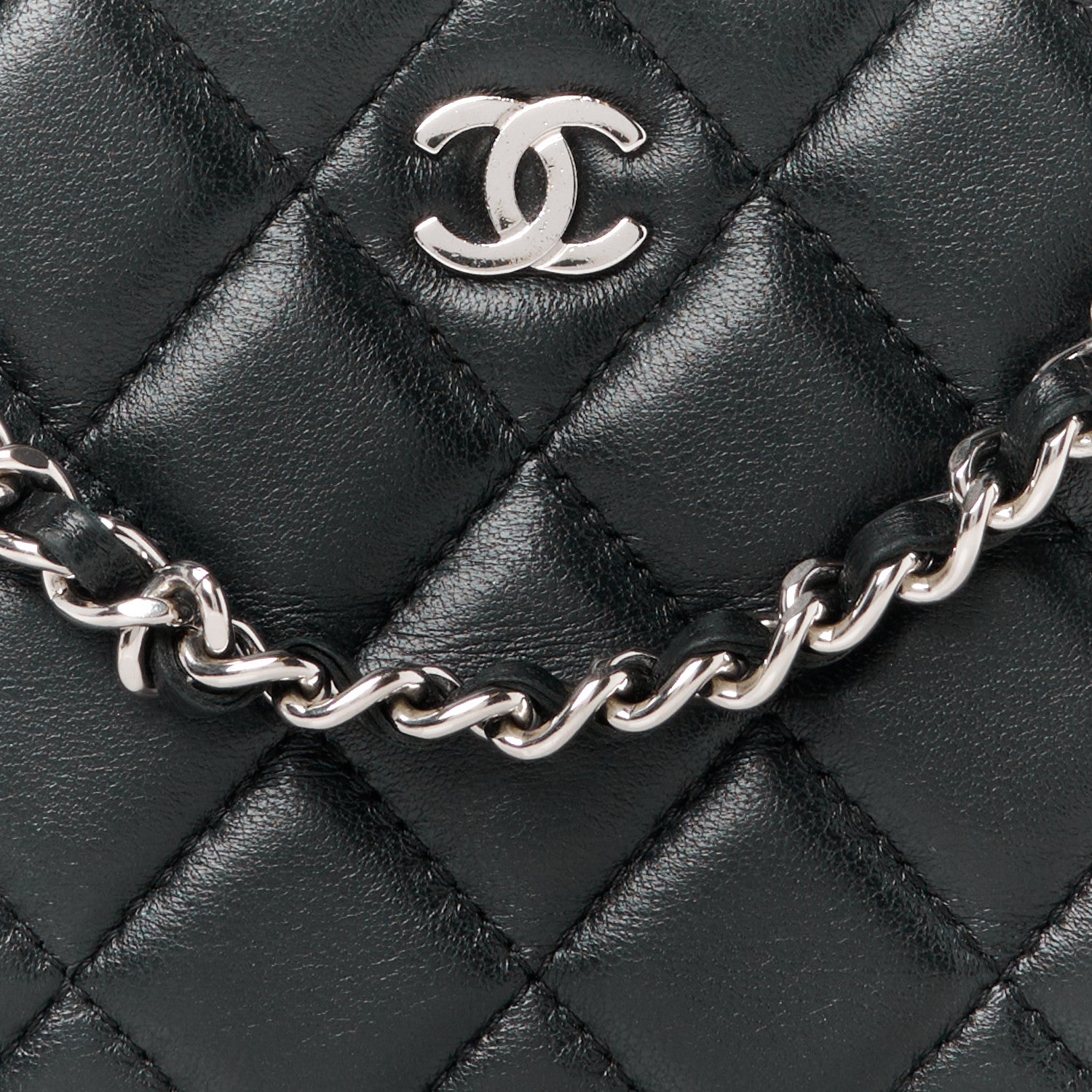 Chanel Lambskin Quilted Small Clutch With Chain Black 8 of 10