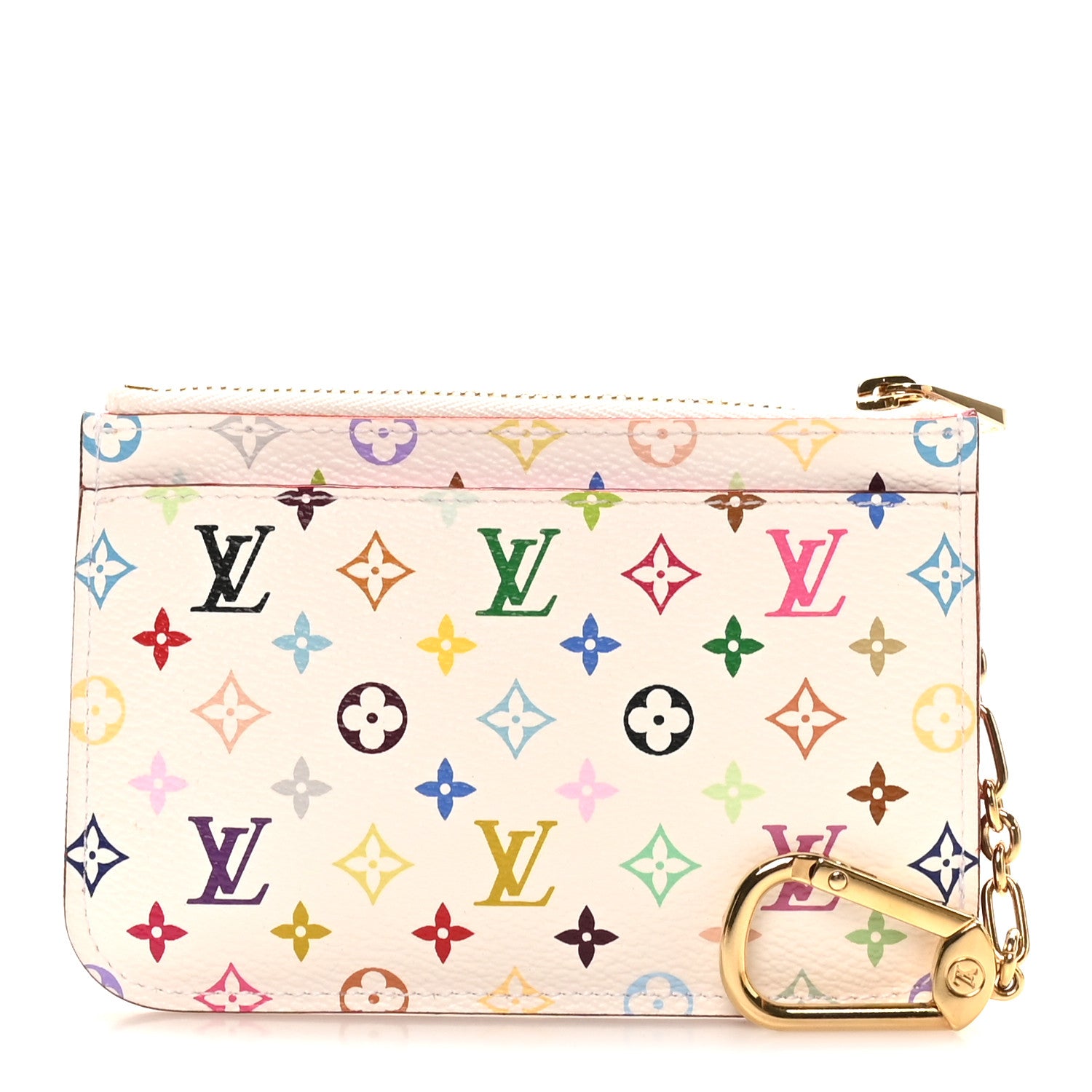 Louis Vuitton Monogram Multicolor Key Pouch White Litchi 1 of 7
