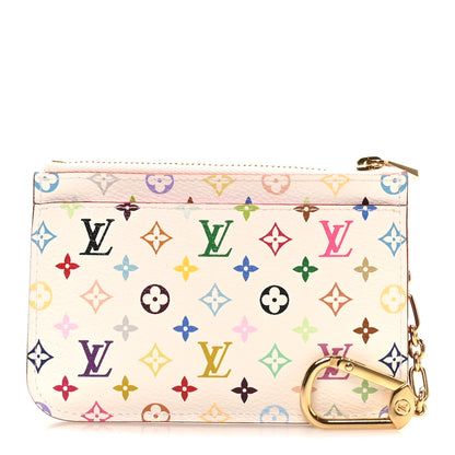 Louis Vuitton Monogram Multicolor Key Pouch White Litchi 1 of 7