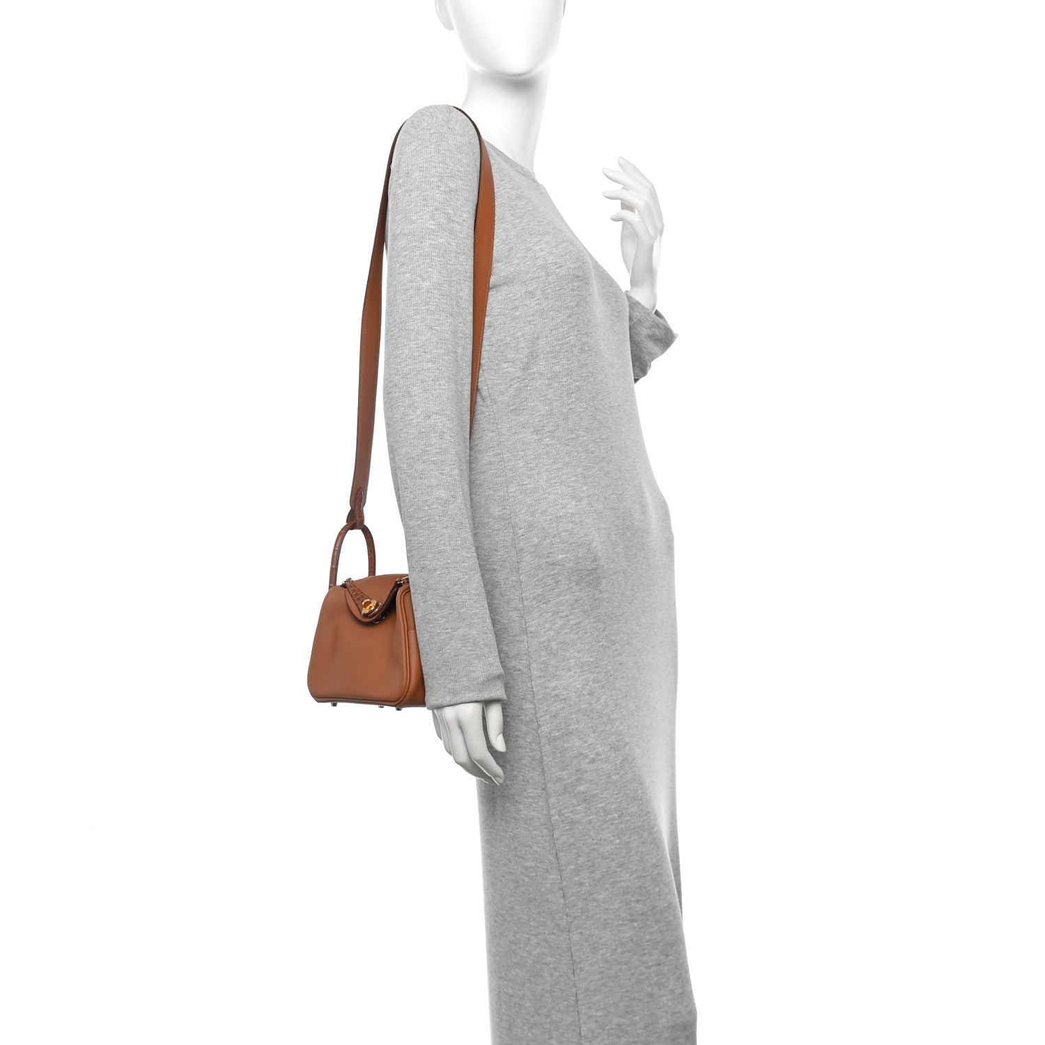 Hermes Matte Alligator Swift Mini Touch Lindy 20 Gold 2 of 10