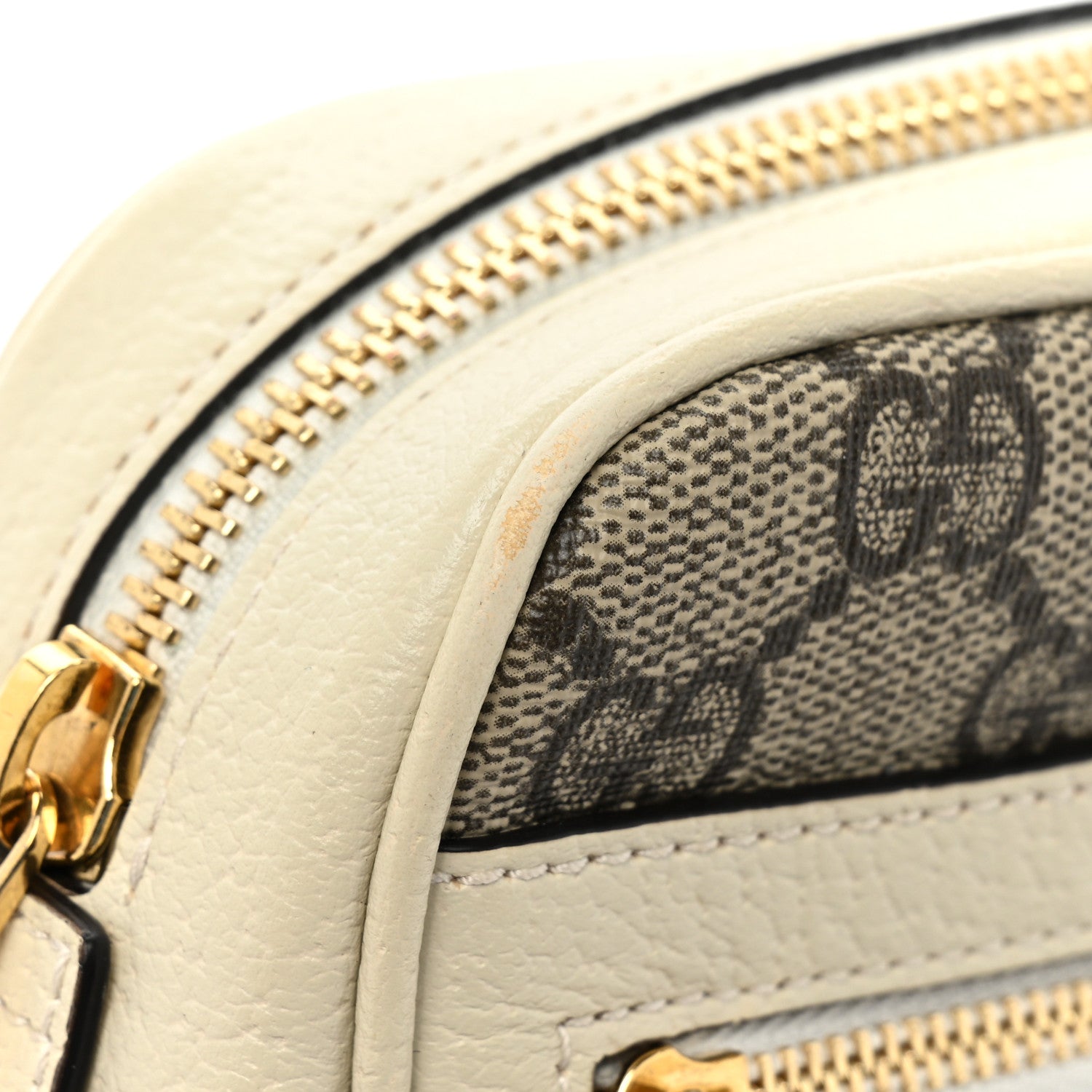 Gucci GG Supreme Monogram Textured Calfskin Web Mini Ophidia Shoulder Bag Beige Ebony Mystic White 10 of 11