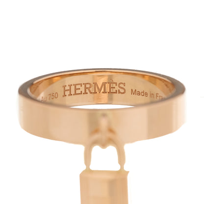 Hermes 18K Rose Gold MM Kelly Clochette Ring 53 6.25 5 of 7