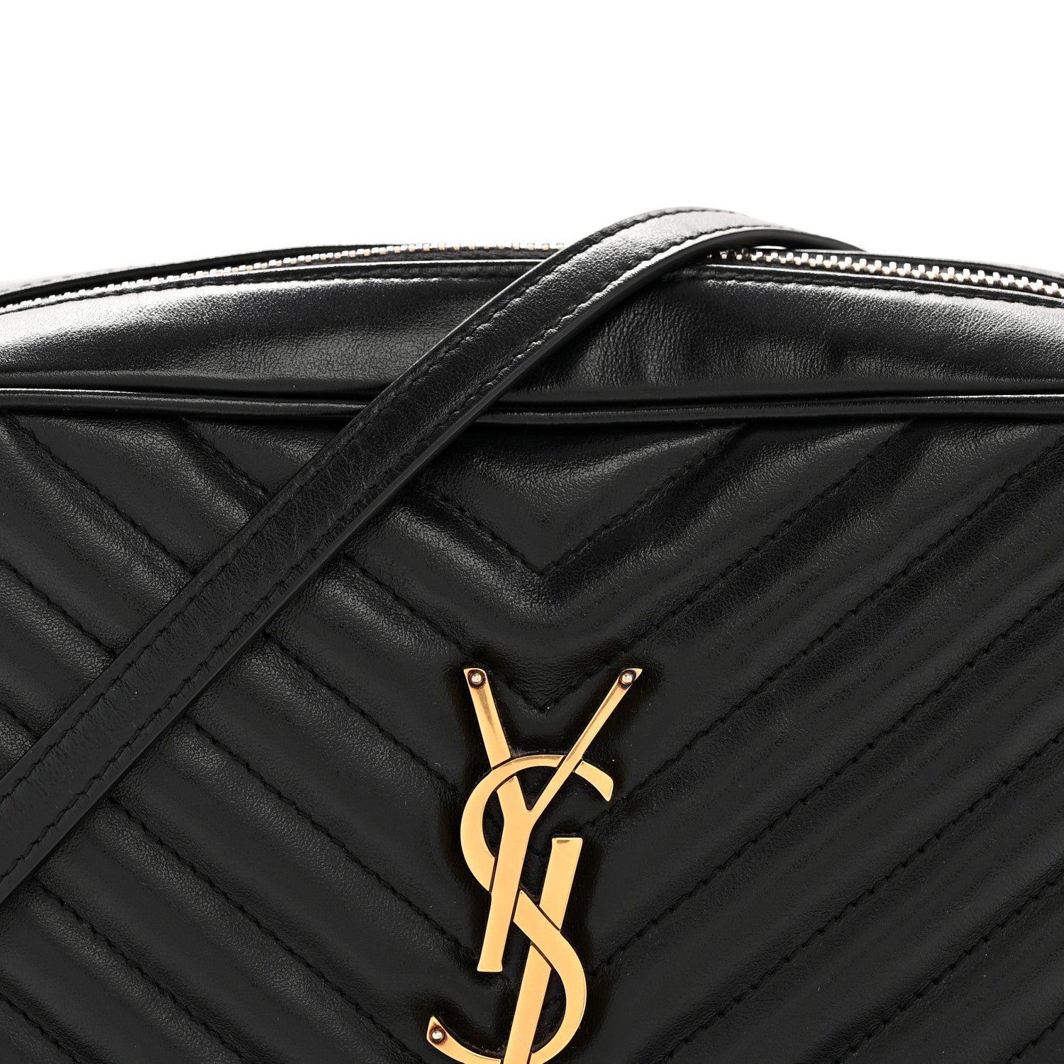 Saint Laurent Calfskin Matelasse Monogram Lou Camera Bag Black 8 of 13