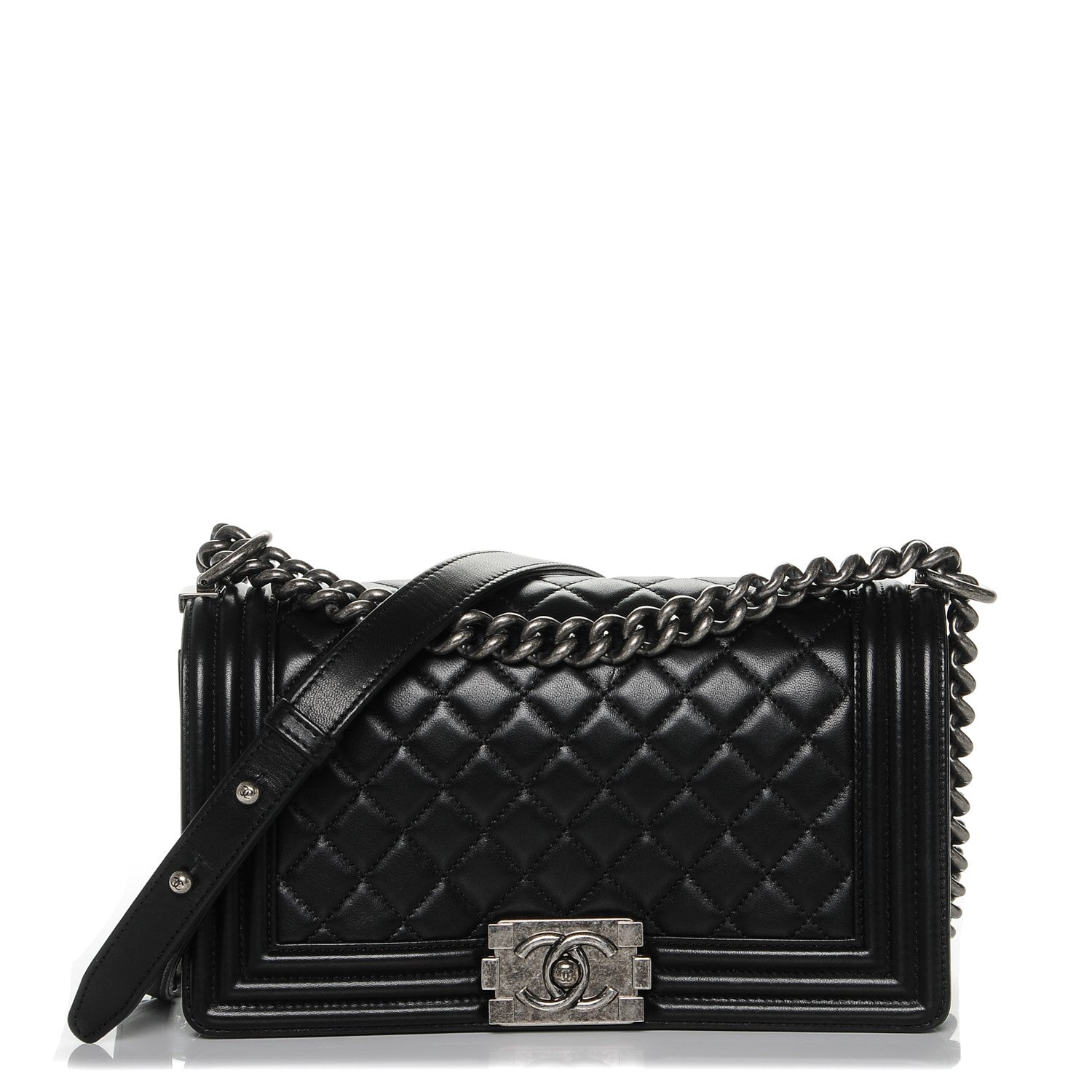 Chanel Lambskin Quilted Medium Boy Flap Black 1 of 8