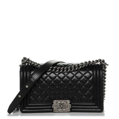 Chanel Lambskin Quilted Medium Boy Flap Black 1 of 8