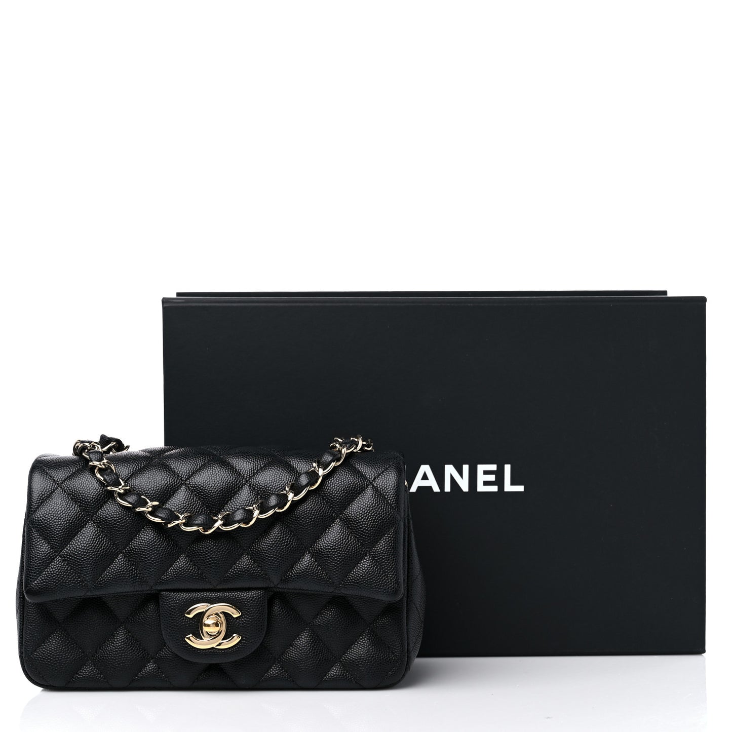 Caviar Quilted Mini Rectangular Flap Black