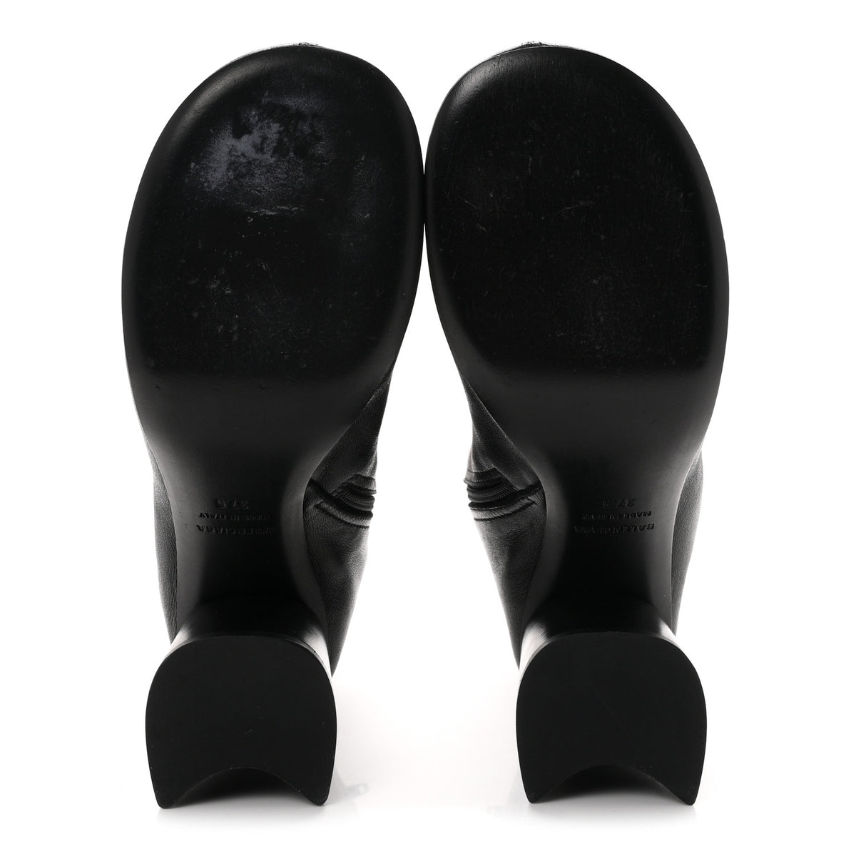 Shiny Soft Sheepskin Glove 80mm Ankle Boots 37.5 Black