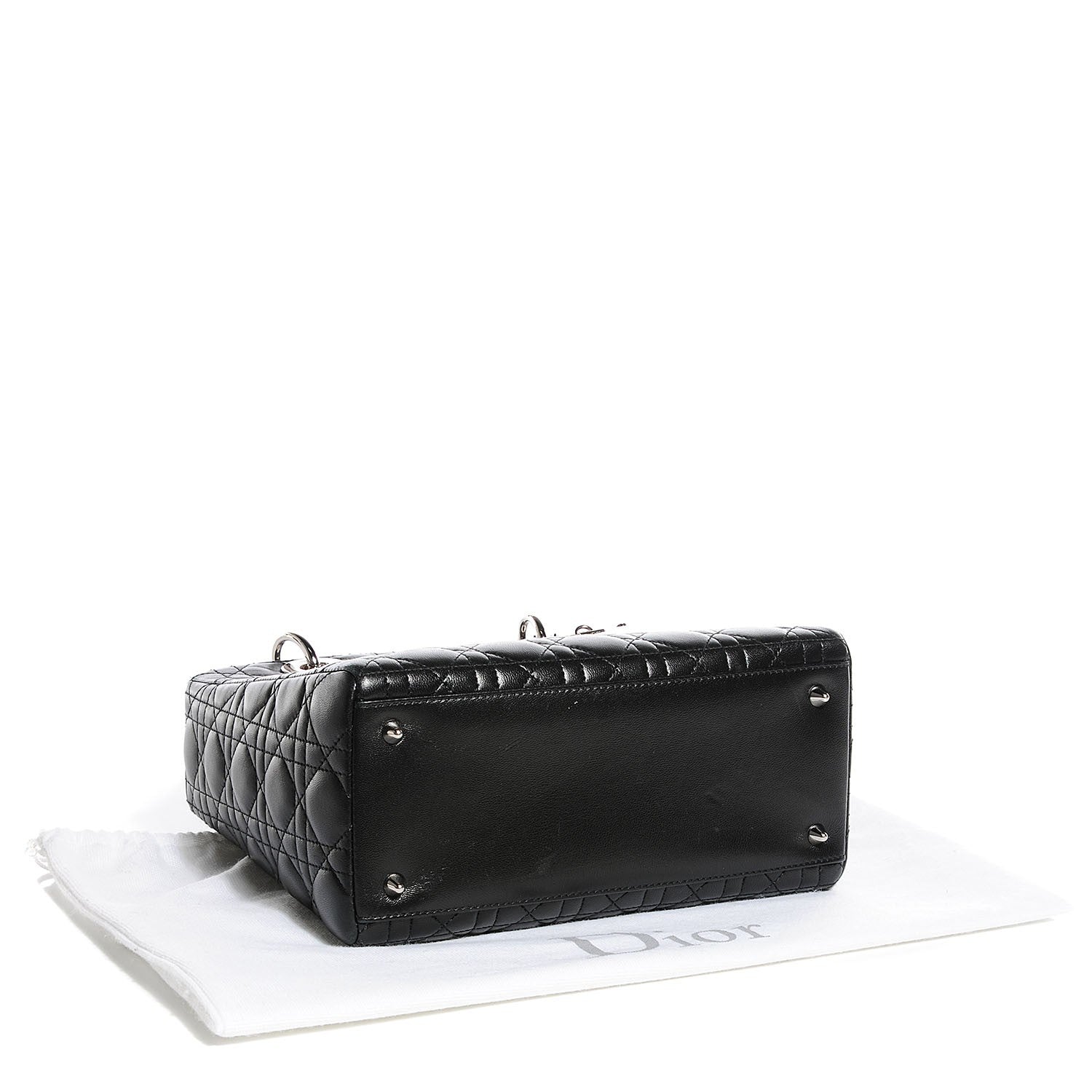 Christian Dior Lambskin Cannage Medium Lady Dior Black 4 of 7