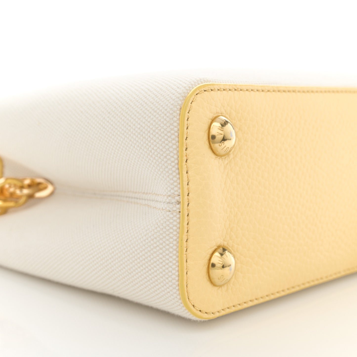 Canvas Taurillon Capucines BB Plume Yellow