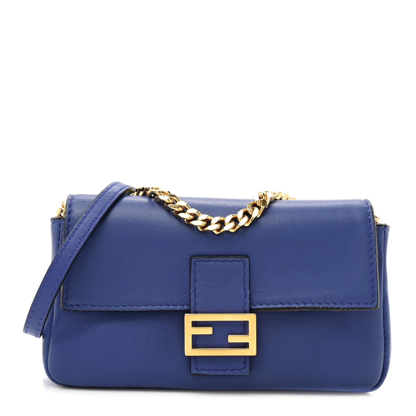 Shiny Nappa Micro Baguette Blue Neon