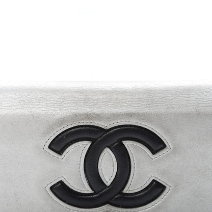 Chanel Lambskin Large CC Flap Wallet Silver 10 of 22