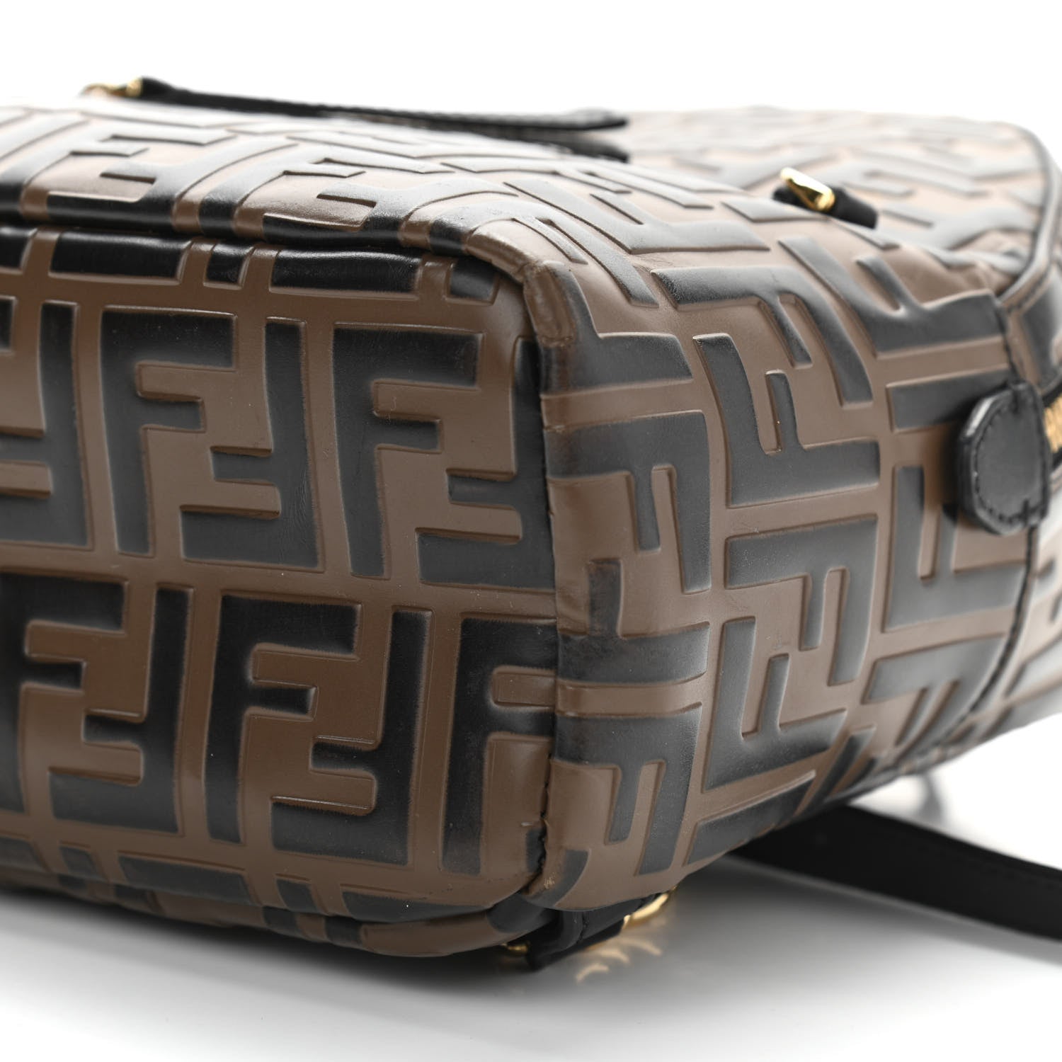 Fendi Vitello Bi-Color FF 1974 Embossed Mini Backpack Maya Black 10 of 11