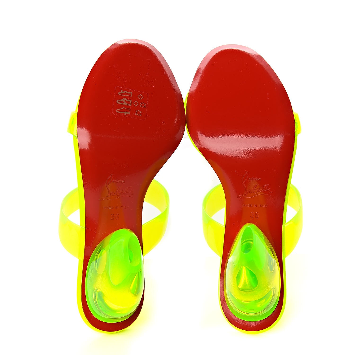 Christian Louboutin PVC Ovida 85 Slide Sandals 36 Yellow 5 of 7