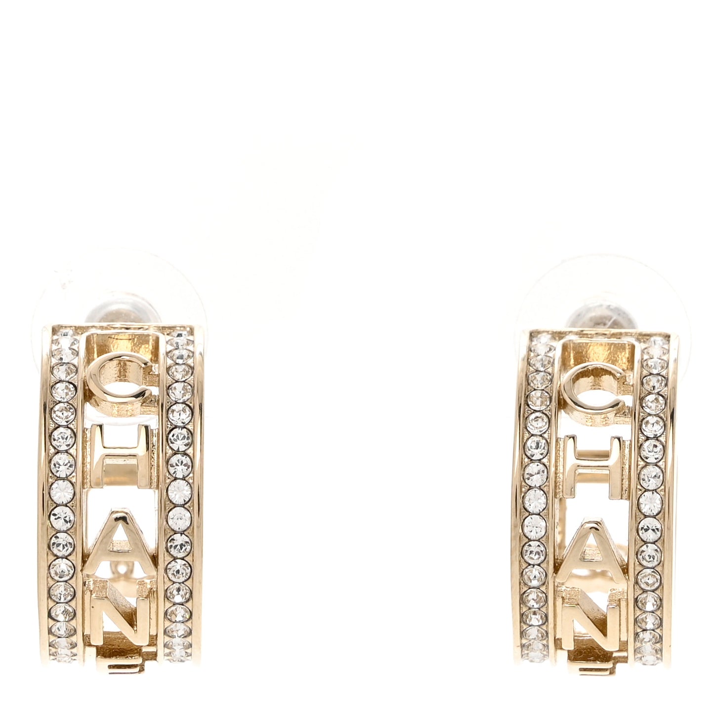 Metal Crystal Bow-tiful CC Hoop Earrings Gold