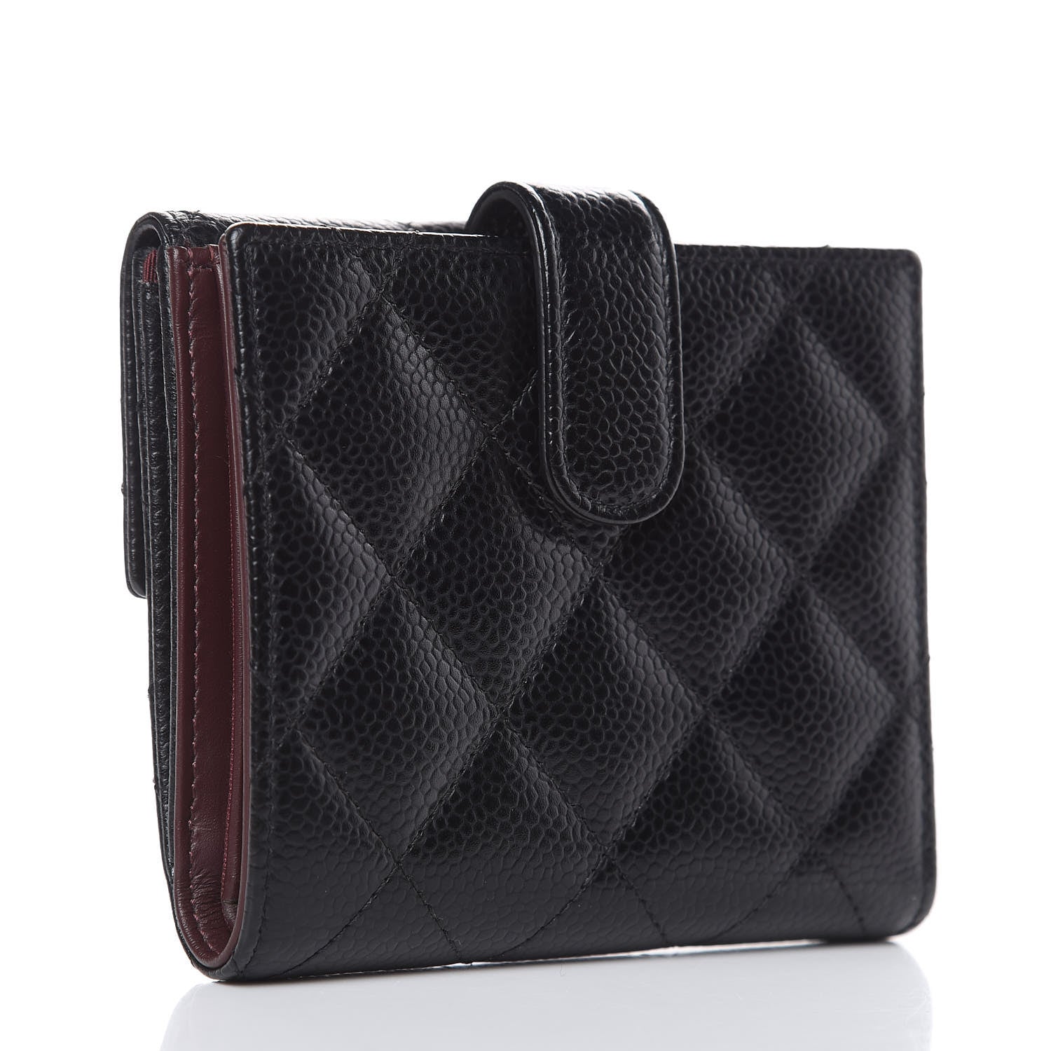 Chanel Caviar Quilted Compact French Flap Wallet Black 3 of 9