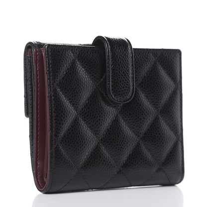 Chanel Caviar Quilted Compact French Flap Wallet Black 3 of 9