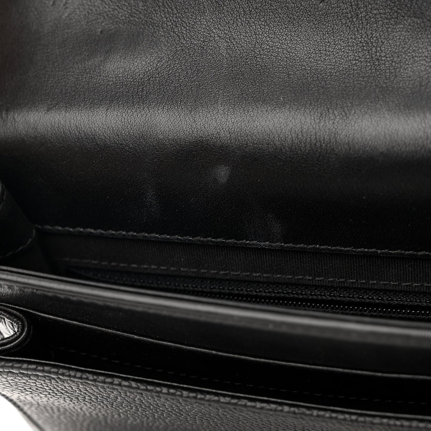 Calfskin Caviar Quilted Chain Handle Flap Black
