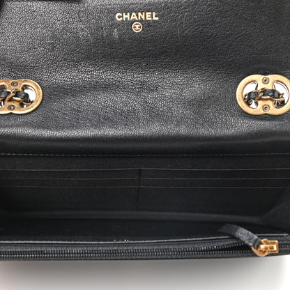 Chanel Patent Quilted Wallet On Chain WOC Black 5 of 10