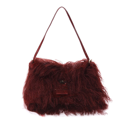Fendi Fur Crocodile Baguette Rosso 1 of 9