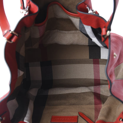Burberry Brit Calfskin House Check Medium Maidstone Red 4 of 8