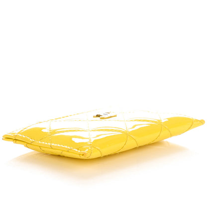 Chanel Patent Quilted Card Holder Yellow 4 of 8