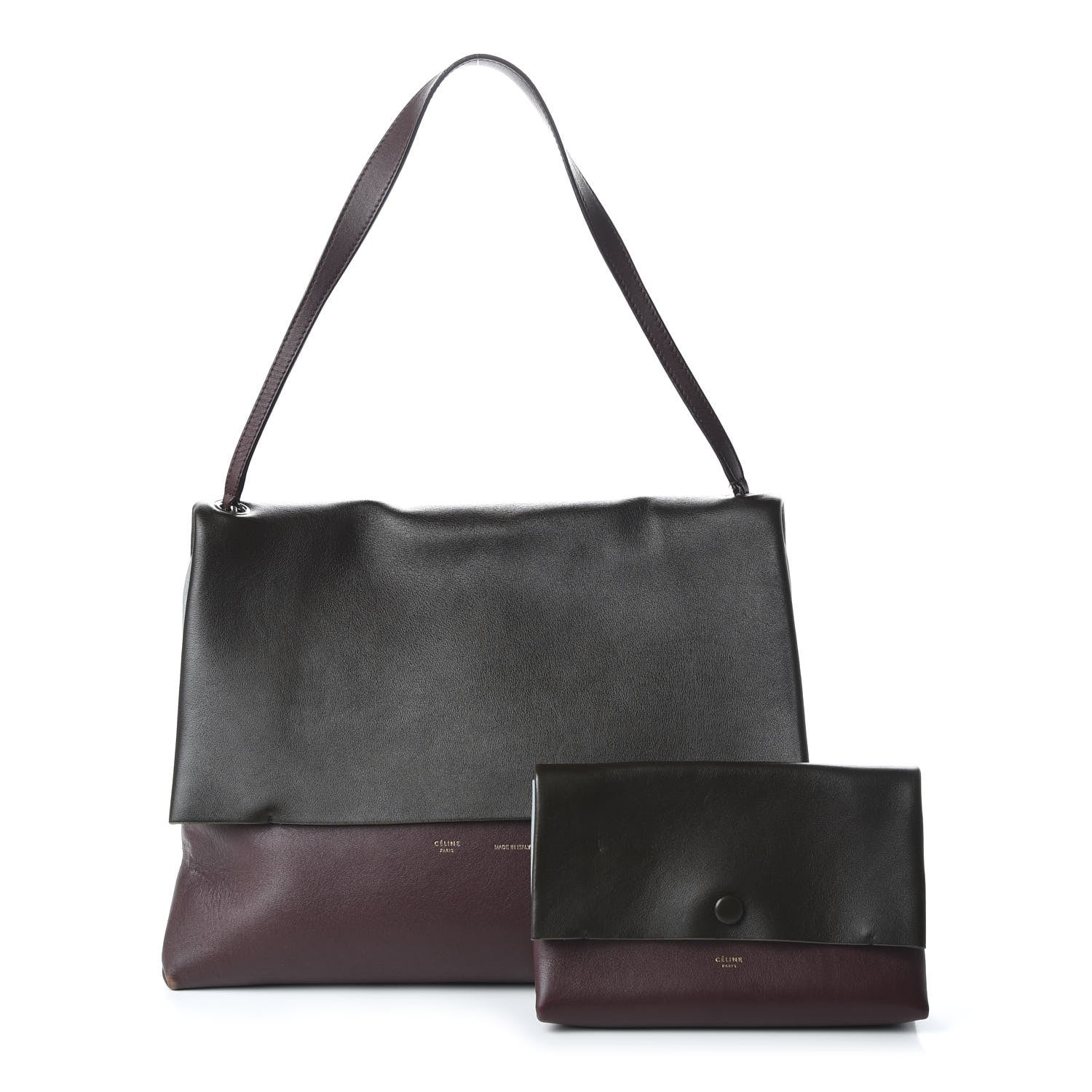 Celine Calfskin Suede All Soft Shoulder Bag Sky 1 of 9