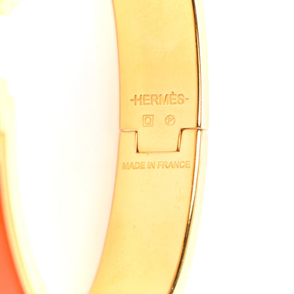Hermes Enamel Narrow Clic Clac H Bracelet GM Orange 4 of 5