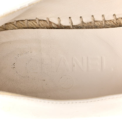 Chanel Lambskin CC Espadrilles 37 White Black 8 of 14