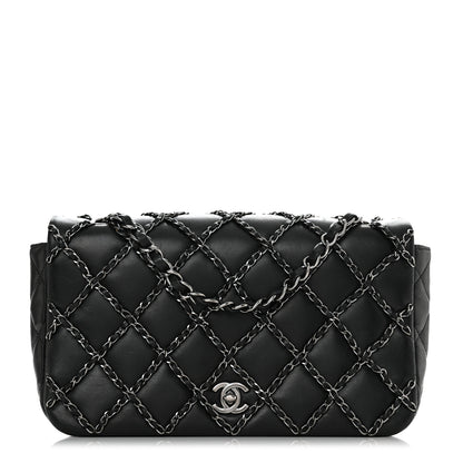 Chanel Lambskin Quilting Enchained Medium Flap Black 1 of 12