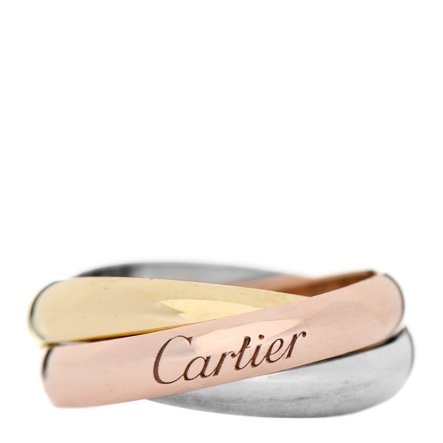 Cartier 18K Pink Yellow White Gold Classic Trinity Ring 53 6.25 1 of 6
