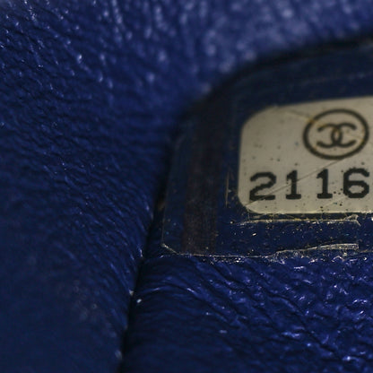 Chanel Lambskin Chevron Quilted Mini Rectangular Flap Blue 7 of 11