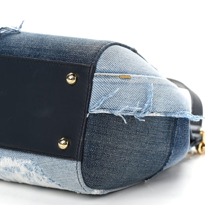 Dolce & Gabbana Calfskin Denim Patchwork Medium Miss Sicily Satchel Blue 9 of 10