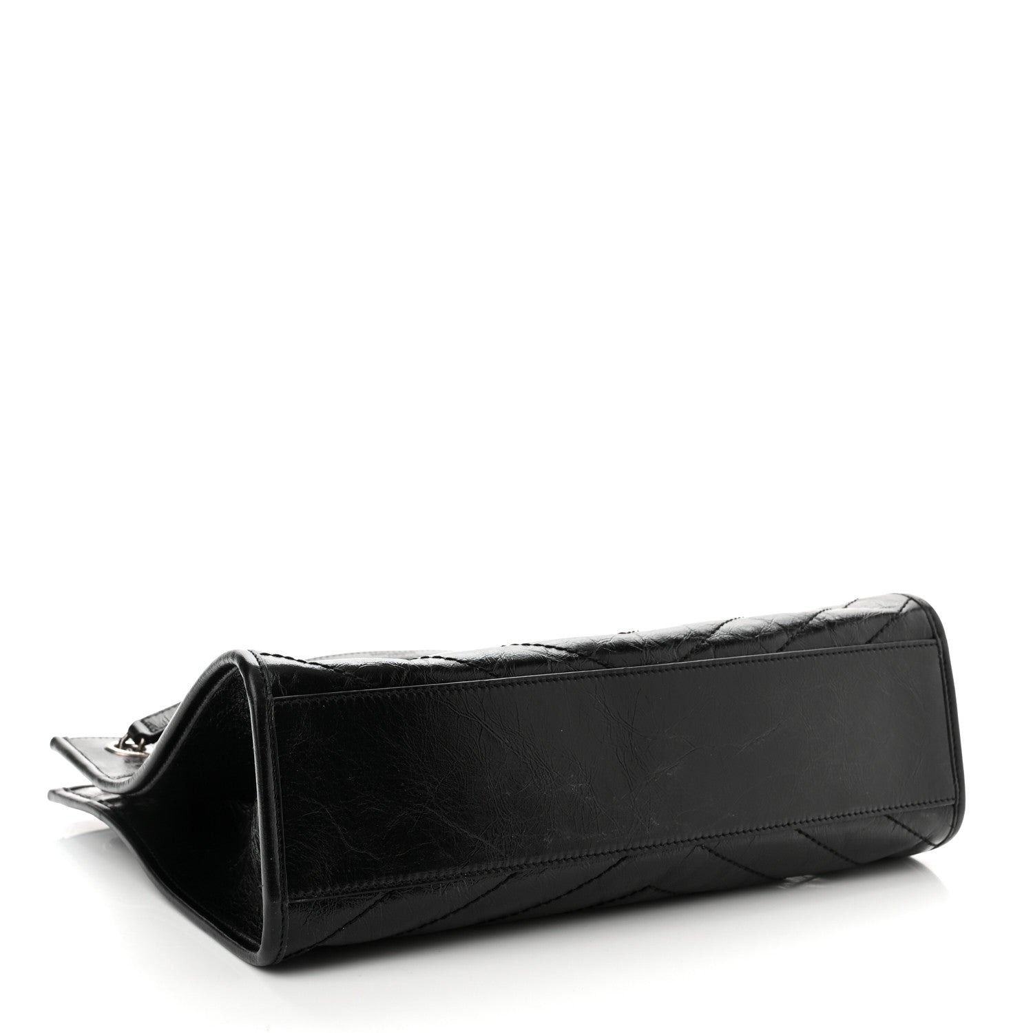 Saint Laurent Crinkled Calfskin Matelasse Monogram Medium Niki Shopper Tote Black 4 of 9
