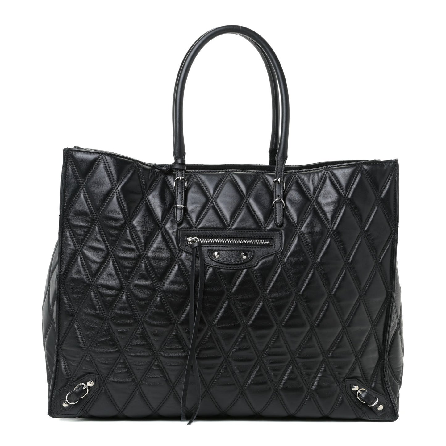 Veau Quilted Papier A4 Tote Black