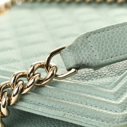 Chanel Caviar Quilted North South Boy Flap Light Blue 12 of 14