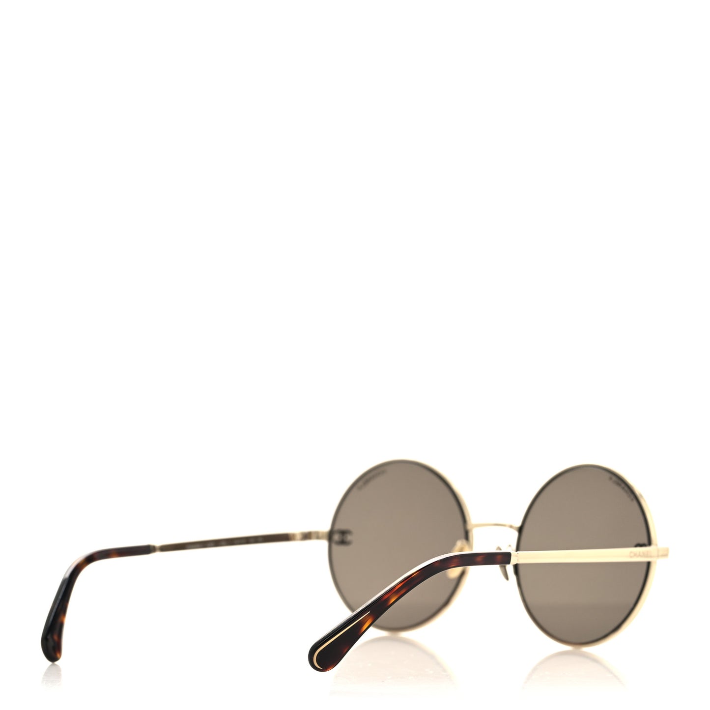 Metal Round Sunglasses 4268 Gold Tortoise