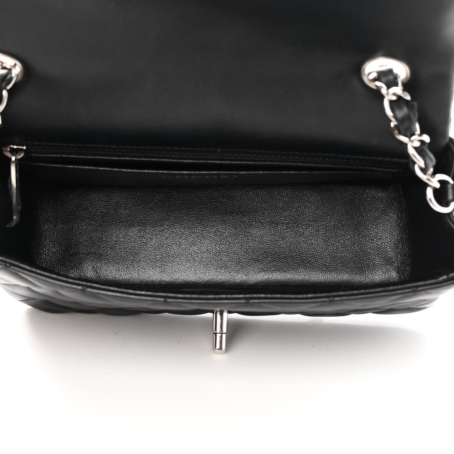 Lambskin Quilted Mini Rectangular Flap Black
