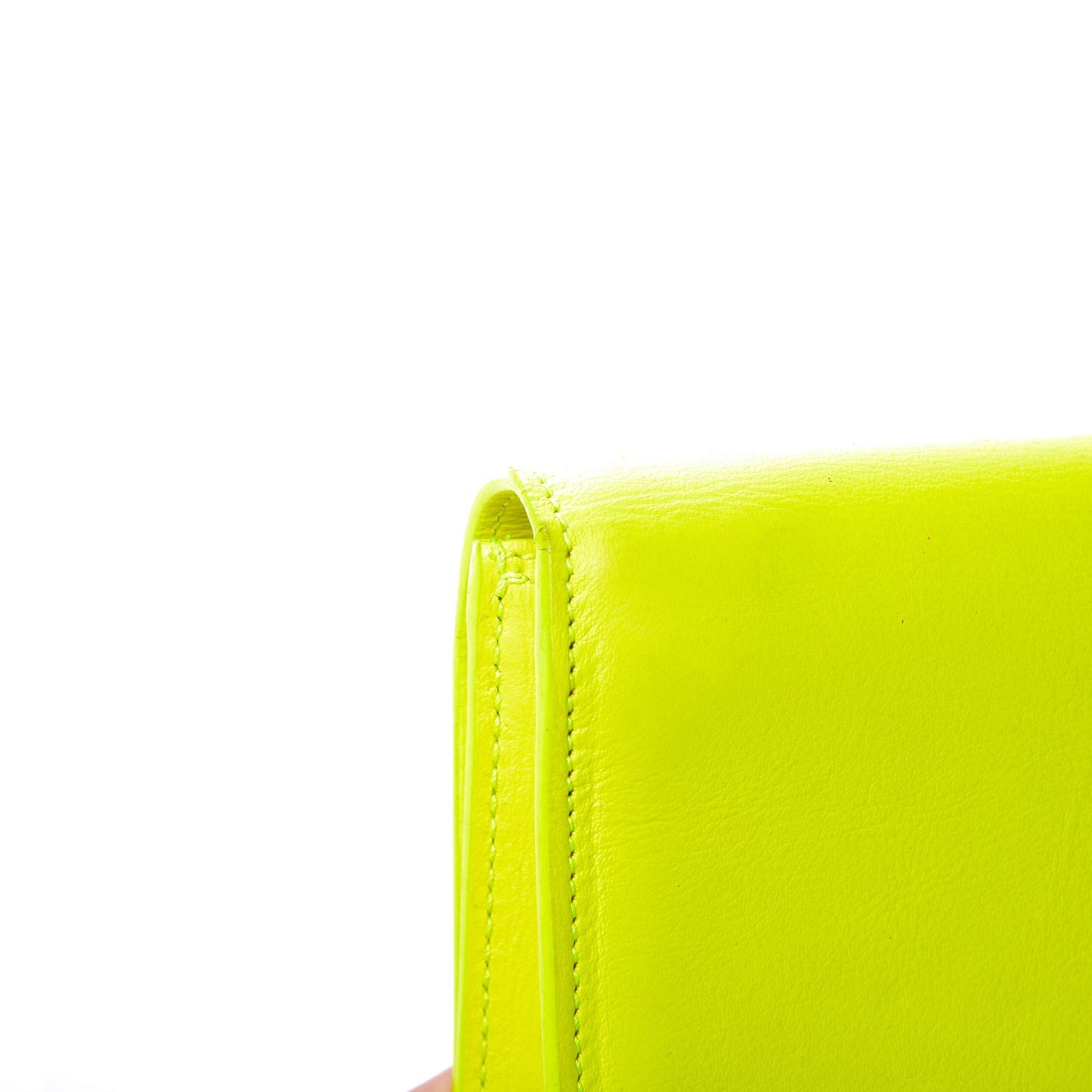 Calfskin Classic Monogram Clutch Neon Yellow