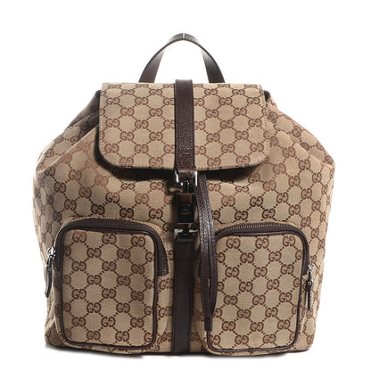 Gucci GG Monogram Single Buckle Backpack Brown 1 of 7