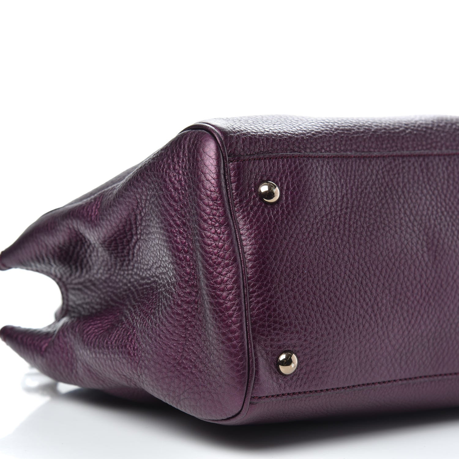 Gucci Pebbled Calfskin Medium Bamboo Shopper Tote Purple 9 of 11