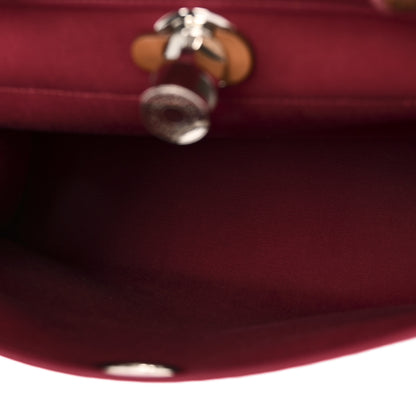Hermes Vache Hunter Toile Herbag Zip 31 PM Rouge Grenat Natural 6 of 11